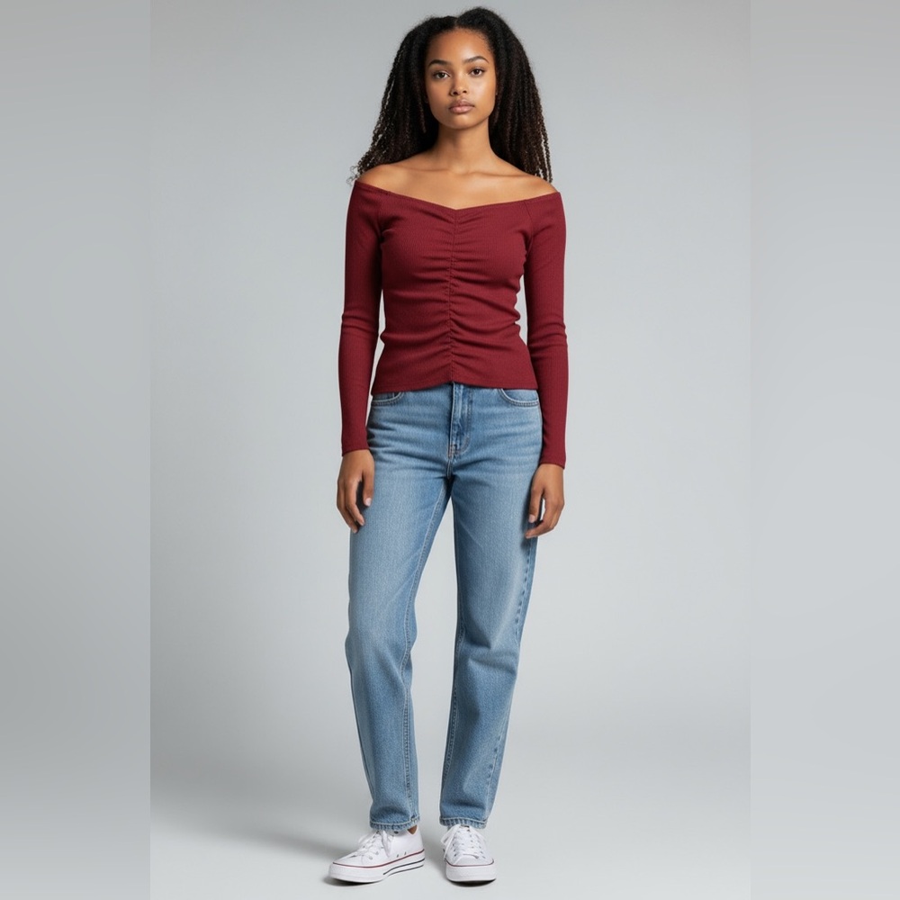 Hollister  - EC - Red V-Neck Top